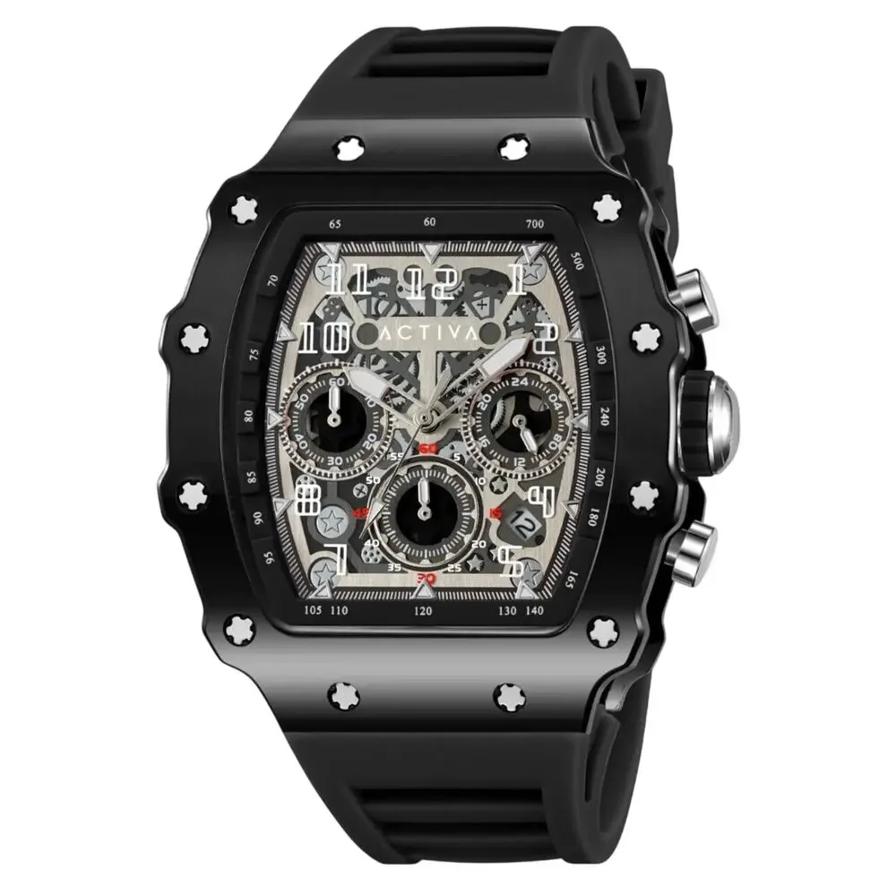 NIB Invicta Activa Essentials ACW2305-007 Men's Watch with Skeleton Dial Black